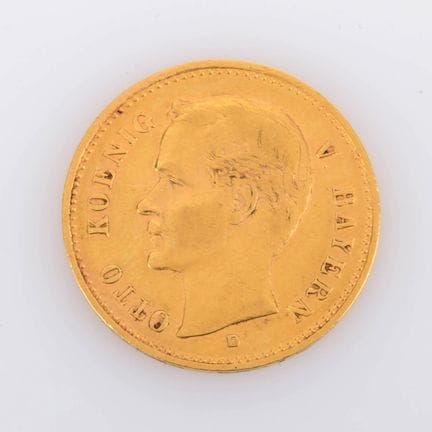 900 gold (approx. 4 g), obverse: profile of King O