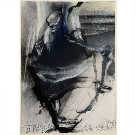 Dessin à la craie sur papier, FIGUR (1998), signé 