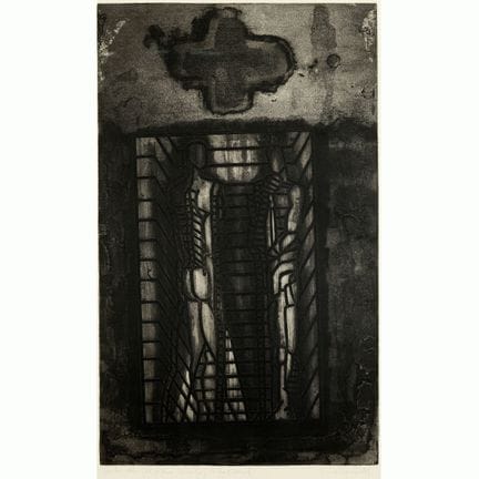 Gravure à l'aquatinte et impression en relief sur 