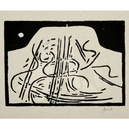 7 gravures sur bois sur différents papiers, dont c
