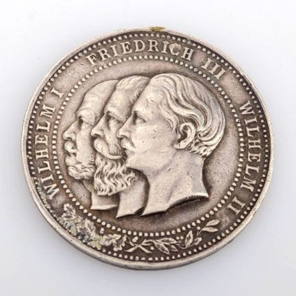 Silver, German Empire; obverse: superimposed portr