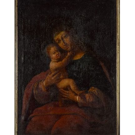 Huile sur toile, LA VIERGE À L'ENFANT, dite « imag