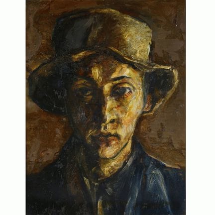 Huile sur carton à peindre, PORTRAIT D'UN JEUNE HO
