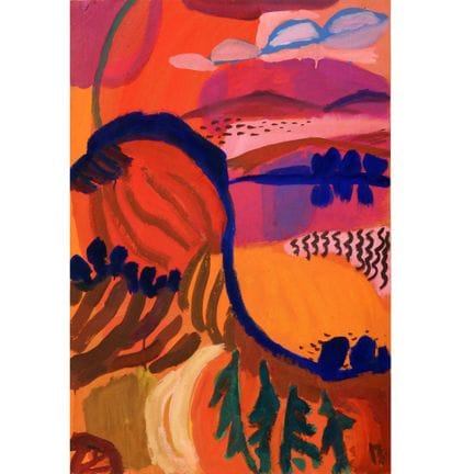 Gouache sur papier, « AM GROSSEN ZICKER AUF RÜGEN 