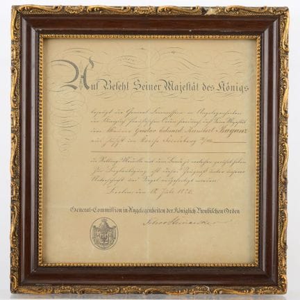 Certificate of Award for the Rescue Medal with Rib