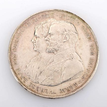 Silver, av. Busts of Prince Ludwig of Bavaria and 