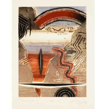 3 gravures à l'aquatinte en couleur sur papier à l