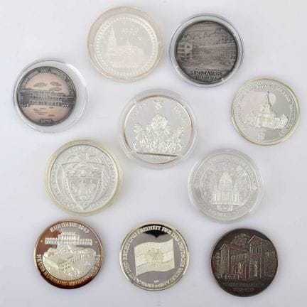 999/1000 silver (total approx. 226 g), various com