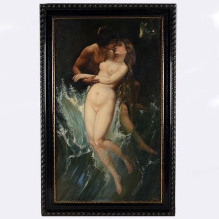 Huile sur toile, « ACIS ET GALATHÉE », représentat