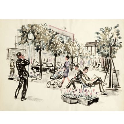 Au total, 40 œuvres sur papier : aquarelles, dessi