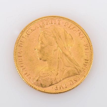 916 gold (approx. 8 g), United Kingdom, obverse: p