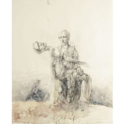 Dessin de grand format sur carton léger, crayon et