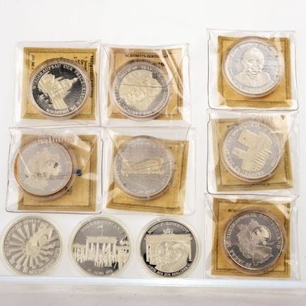 999 silver, 20 g each (total approx. 200 g), speci