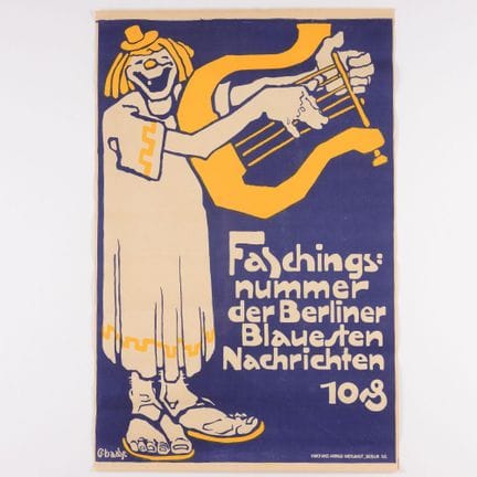 Affiche lithographiée en deux couleurs, affiche pu