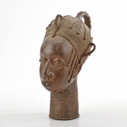 Fusion en bronze, patinée, sculpture de tête dans 
