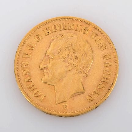 900 gold (approx. 8 g), obverse: portrait of King 