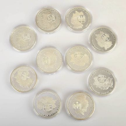 999 silver (total approx. 200 g), "50 Years of the