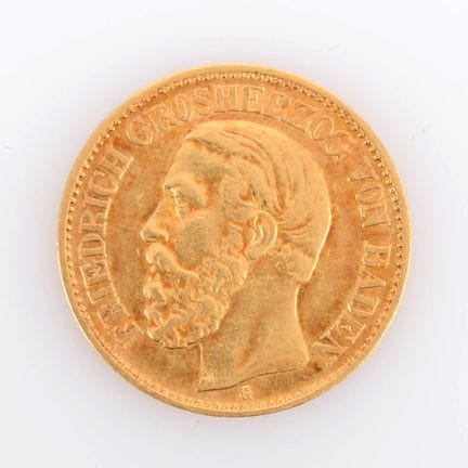 900 gold (approx. 4 g), obverse: portrait of Frede