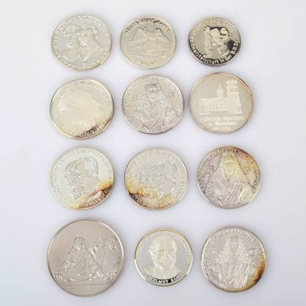 Fine silver (total approx. 185 g), various commemo