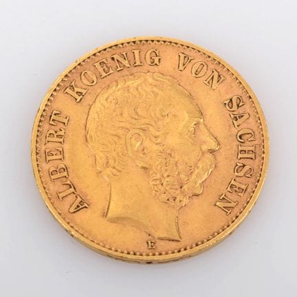 900 gold (approx. 8 g), obverse: portrait of King 
