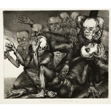2 gravures à l'aquatinte sur papier à la main épai