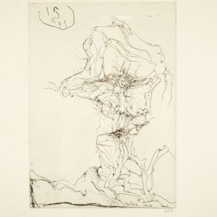Gravure sur papier couleur crème, TANTCHEN MEMO (1