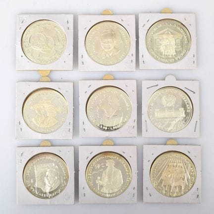999 silver (total approx. 180 g), various commemor