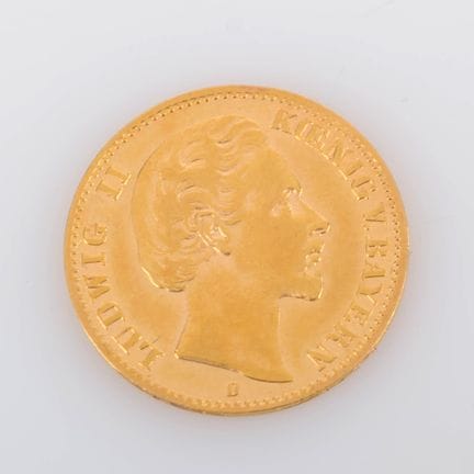 900 gold (approx. 4 g), obverse: portrait of Ludwi