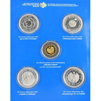 1 x 999 gold (3.5 g) and 4 x 925 silver (approx. 7