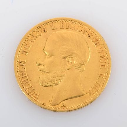 900 gold (approx. 8 g), av. Obverse: portrait of D