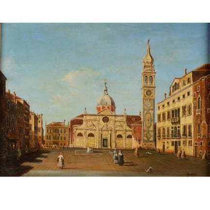 Huile sur toile, CAMPO SANTA MARIA FORMOSA, vue su