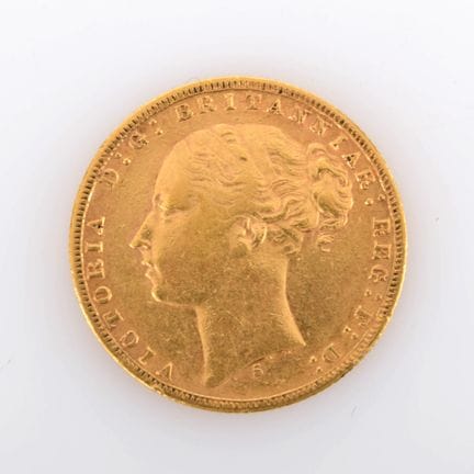 916 gold (approx. 8 g), United Kingdom, obverse: p