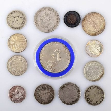 13 pieces total, various silver alloys (total weig