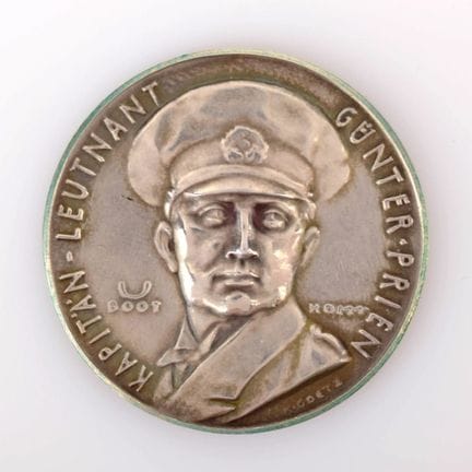 Silver, av. Bust of German U-boat commander Günthe