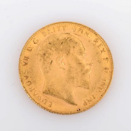 916 gold (approx. 8 g), United Kingdom, obverse: p