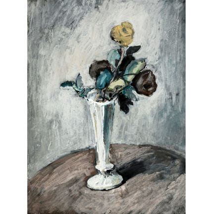 Gouache sur papier épais, NATURES MORTES, vase éla