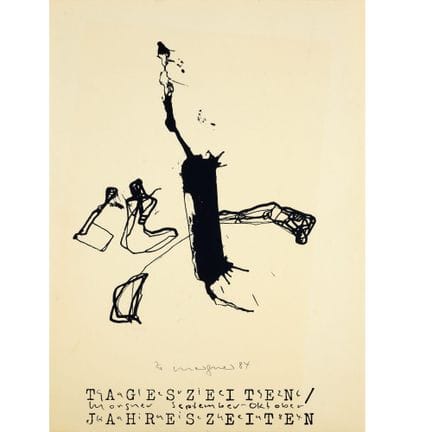 Sérigraphie d'après un dessin sur papier épais, af