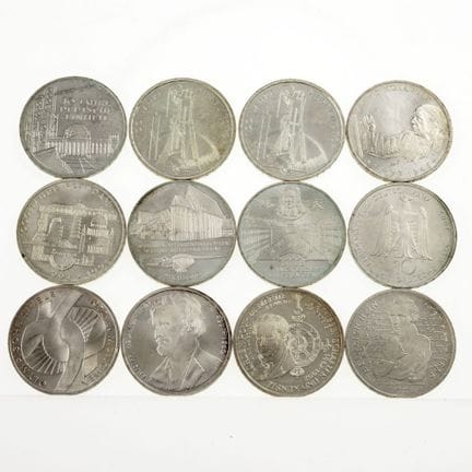 12 pieces total, including 6 pieces of 925 silver 