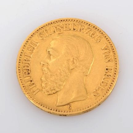 900 gold (approx. 8 g), obverse: portrait of Grand
