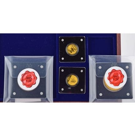 999 fine gold, 2 x 1/200 oz and 2 x 1/500 oz, incl