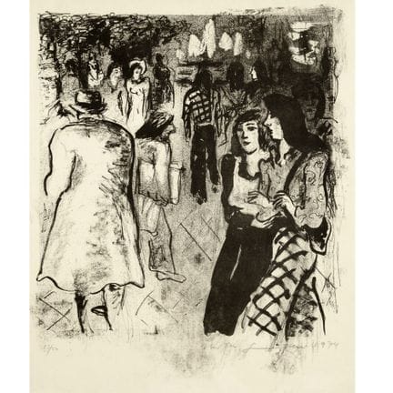 Lithographie, SUR LE BOULEVARD. PRAGER STRASSE (19
