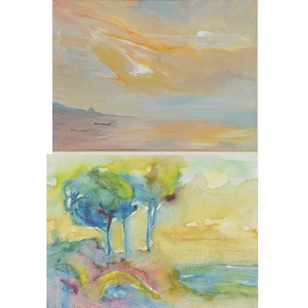 deux vues de la mer Baltique, 1 x huile sur carton