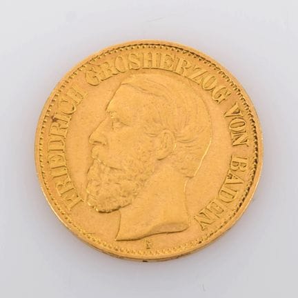 900 gold (approx. 4 g), obverse: portrait of Grand