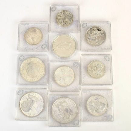 10 pieces total, 925 silver (total approx. 175 g) 