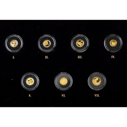 4 x 999 gold (total approx. 2 g) and 3 x 585 gold 