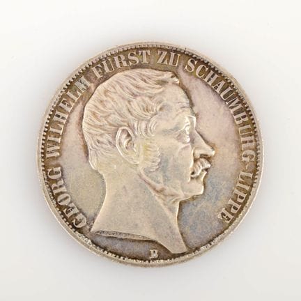 Silver, double club taler, obverse: portrait of Ge