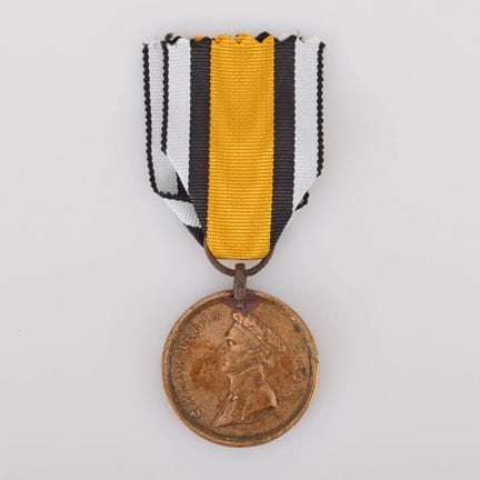 Waterloo Medal of 1815, bronze, mounted on an iron
