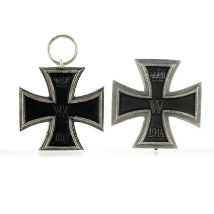 Iron Cross, 1st and 2nd Class, 1914, blackened cor