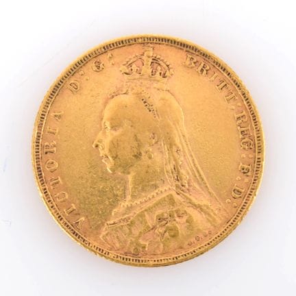 916 gold (approx. 8 g), United Kingdom, obverse: p