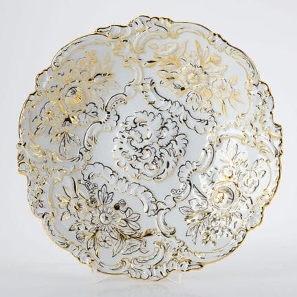 迈森，剑形标志，交叉磨痕，1948年后，旗帜高高飘扬，旗帜及镜面均饰有丰富繁复的花卉、罗卡伊尔纹和贝